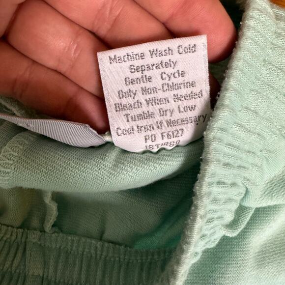 Blair‎ VTG mint green knit elastic waist stirrup strap tapered leg pants MEDIUM - Picture 5 of 7